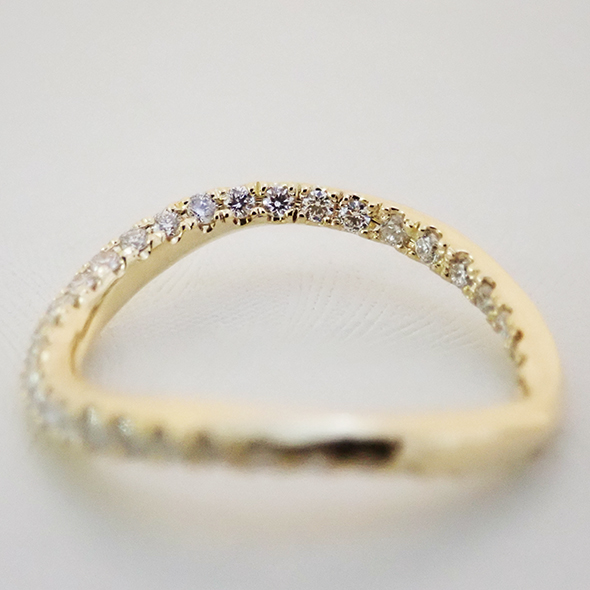 螺旋の指輪 ー水明ー　拡大図 K18イエローゴールド ダイヤモンド 写真4
